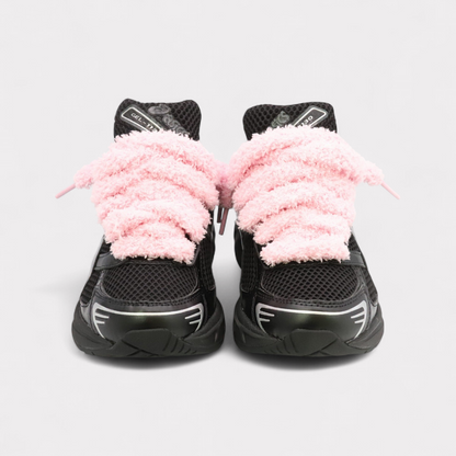 GEL-1130 Black Pure Silver - Fluffy Laces Pink